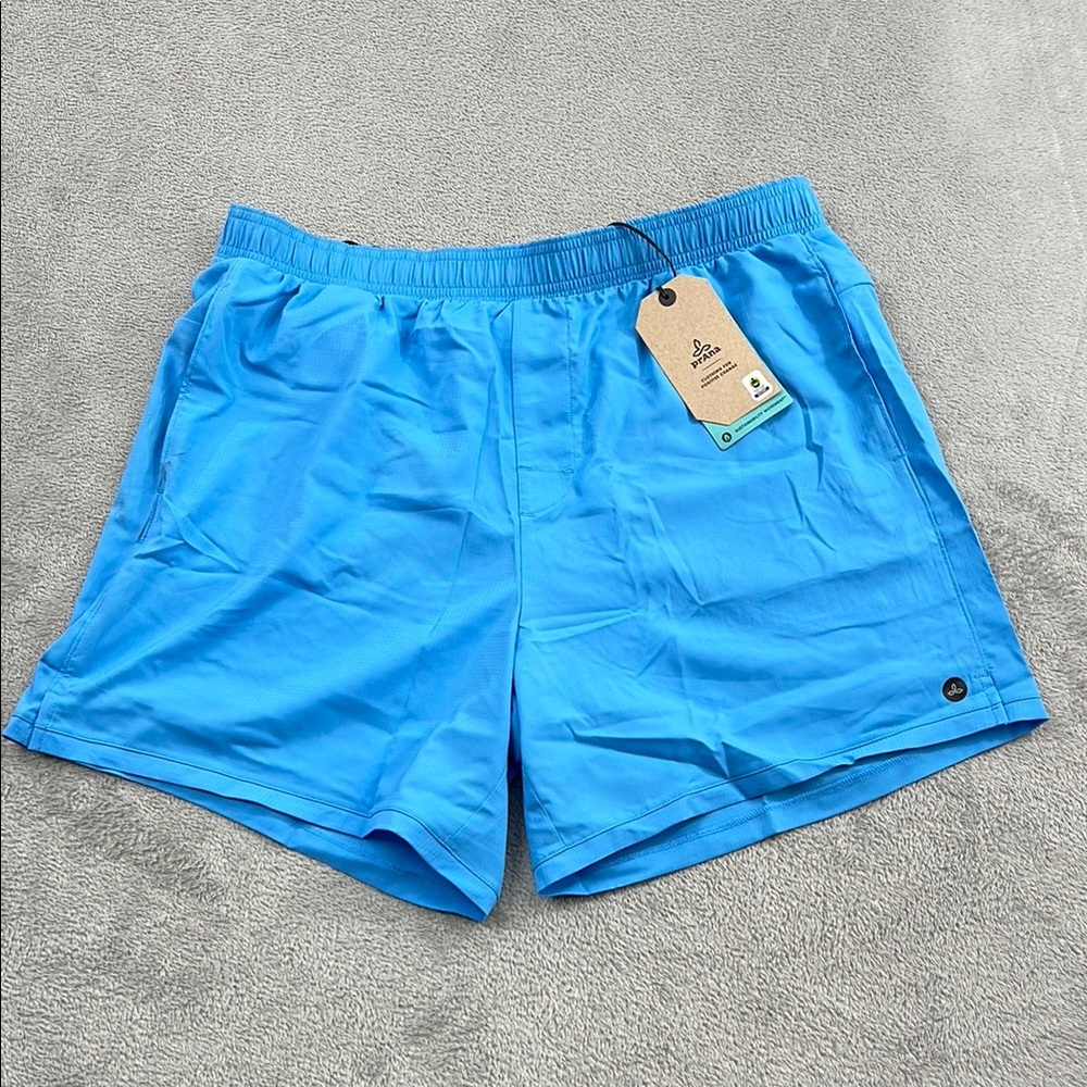 NEW Prana‎ XL Peak to Pavement Blue Athletic Shorts Clear Sky